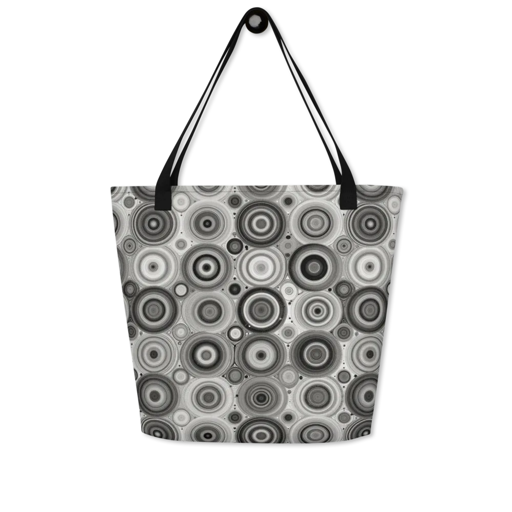 Monochrome Orbits on Large Tote Bag W/ Pocket — Front