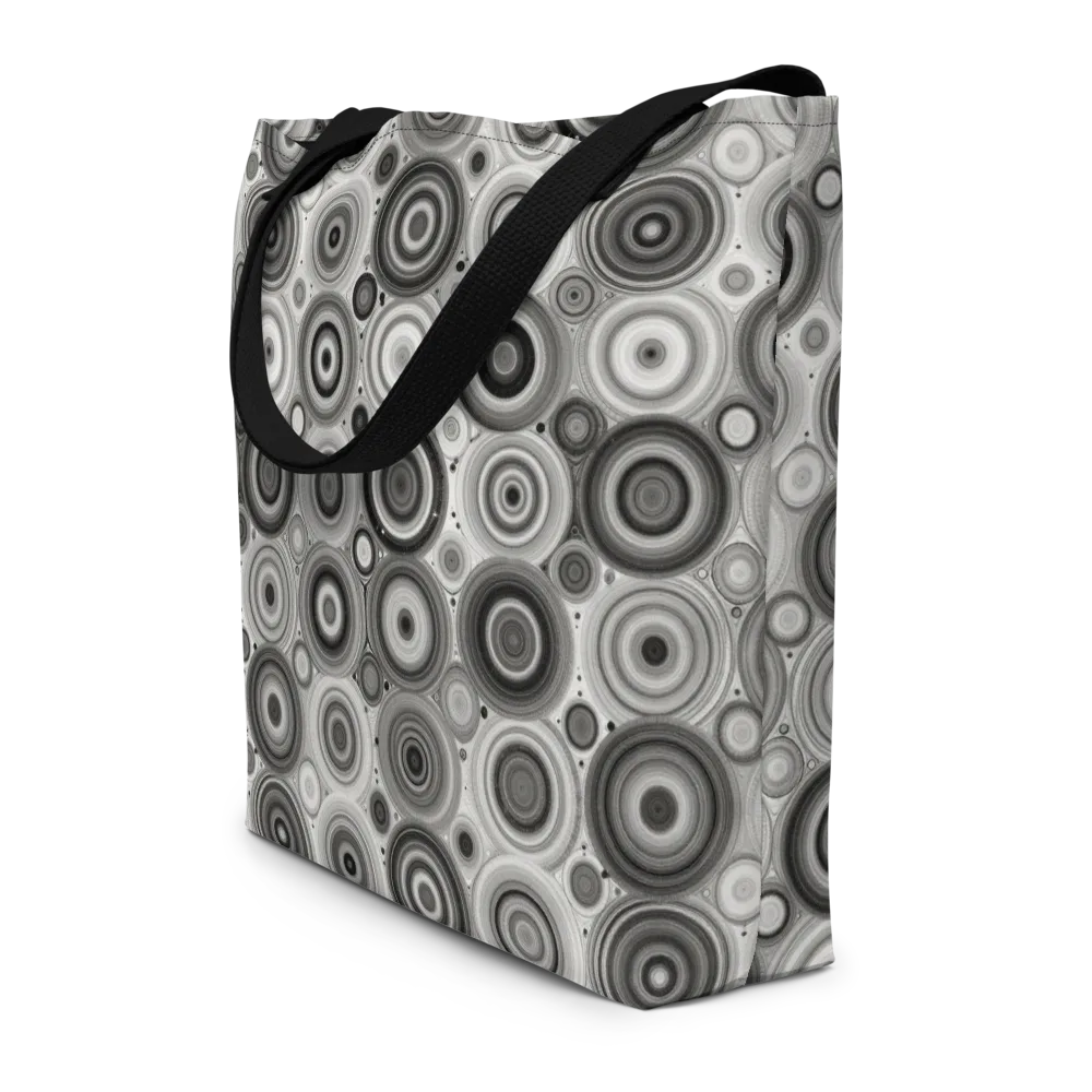 Monochrome Orbits on Large Tote Bag W/ Pocket — Front