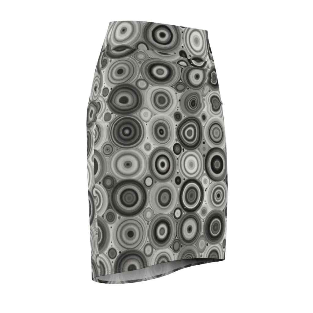 Monochrome Orbits on Pencil Skirt — Front Side