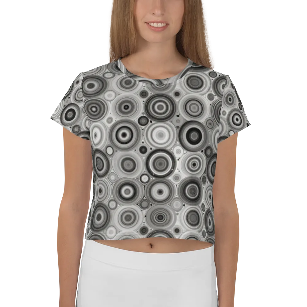Monochrome Orbits on Crop Tee — Front