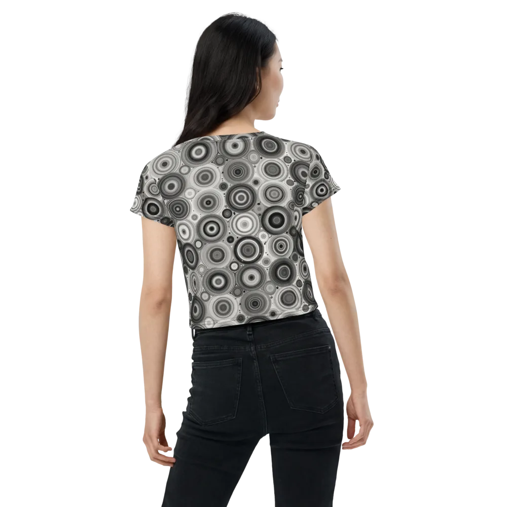 Monochrome Orbits on Crop Tee — Back