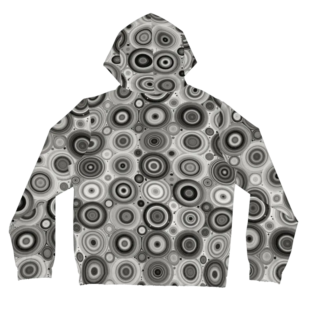 Monochrome Orbits on Women's Full-Zip Hoodie — Back
