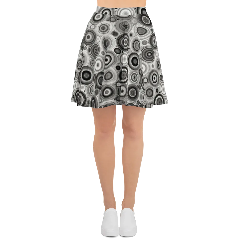 Monochrome Orbits on Skater Skirt — Front