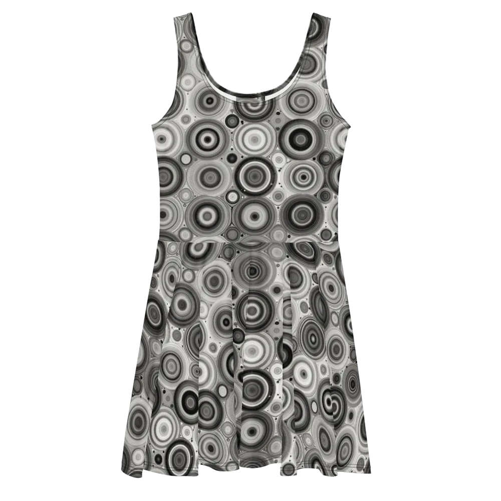 Monochrome Orbits on Skater Dress — Front