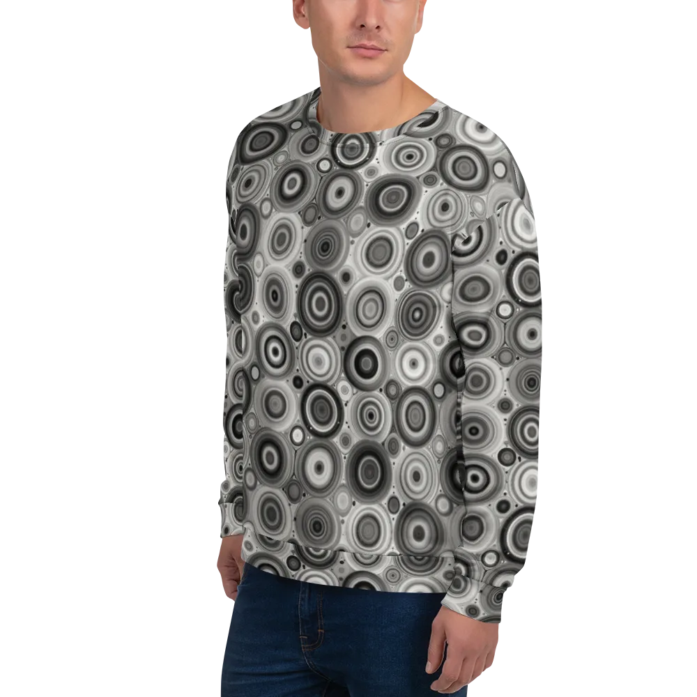 Monochrome Orbits on Sweatshirt — Left Front