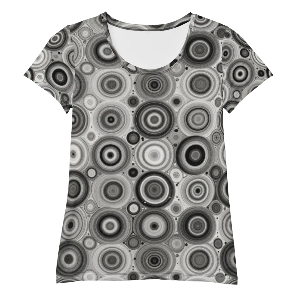 Monochrome Orbits on Women's Athletic T-Shirt — Front