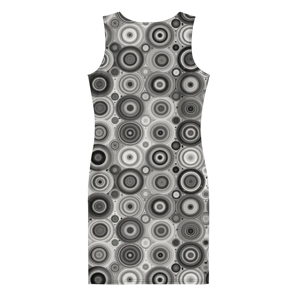 Monochrome Orbits on Bodycon Dress — Back