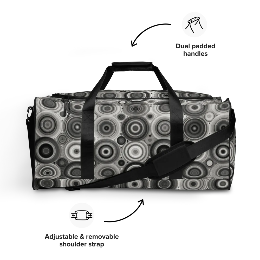 Monochrome Orbits on Duffle Bag — Front