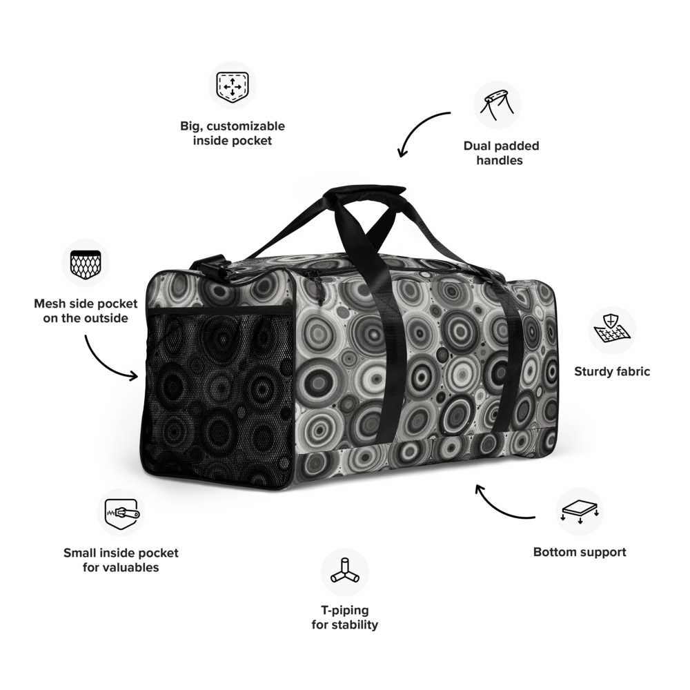Monochrome Orbits on Duffle Bag — Right Front
