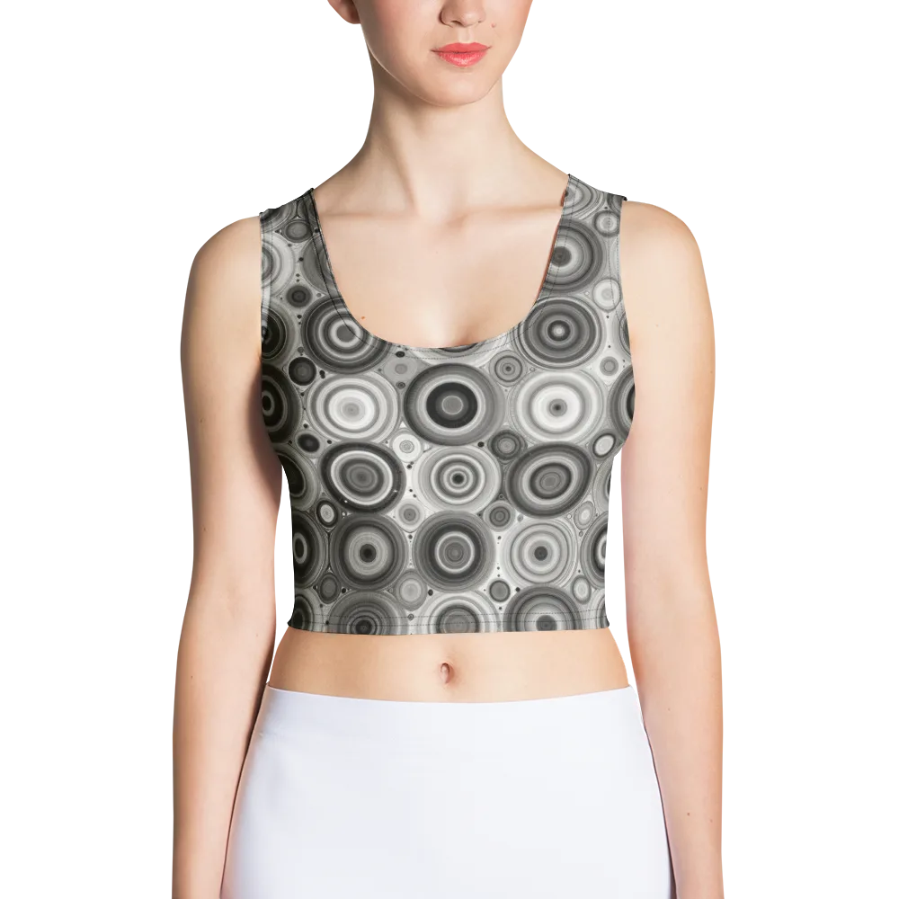 Monochrome Orbits on Crop Top — Front
