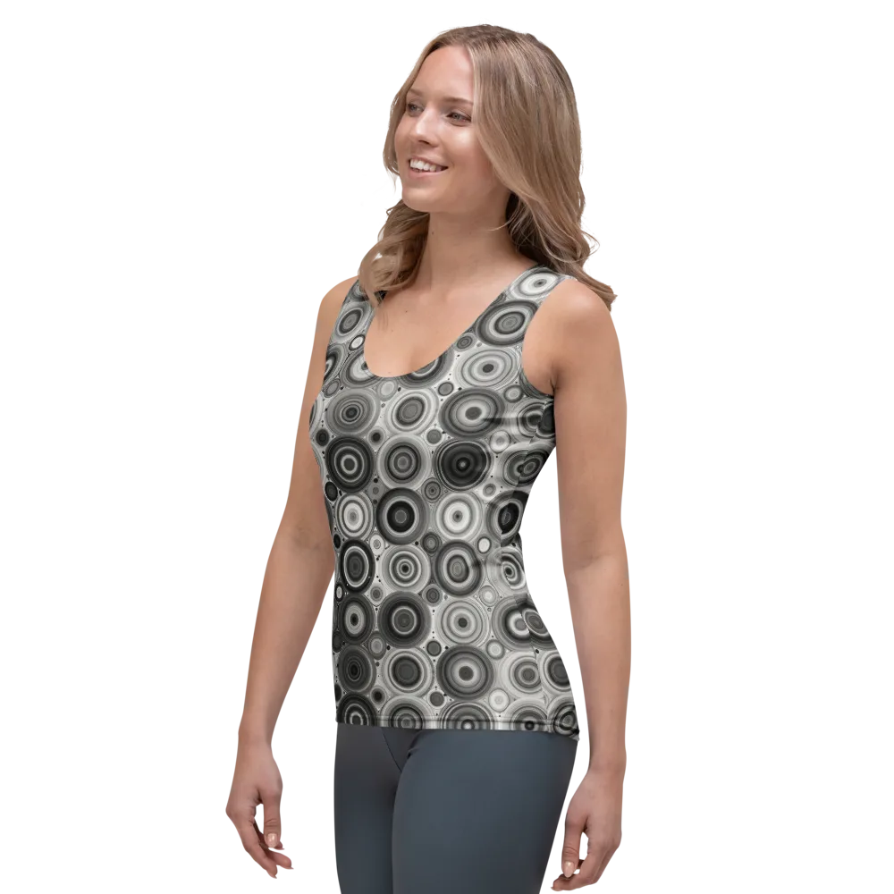 Monochrome Orbits on Women's Tank Top — Left Front