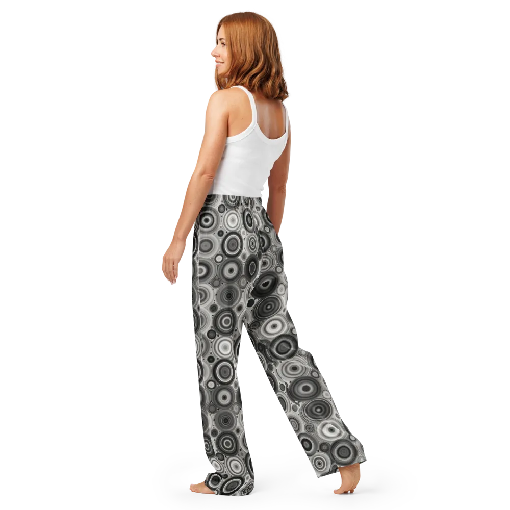 Monochrome Orbits on Women's Pajama Pants — Back
