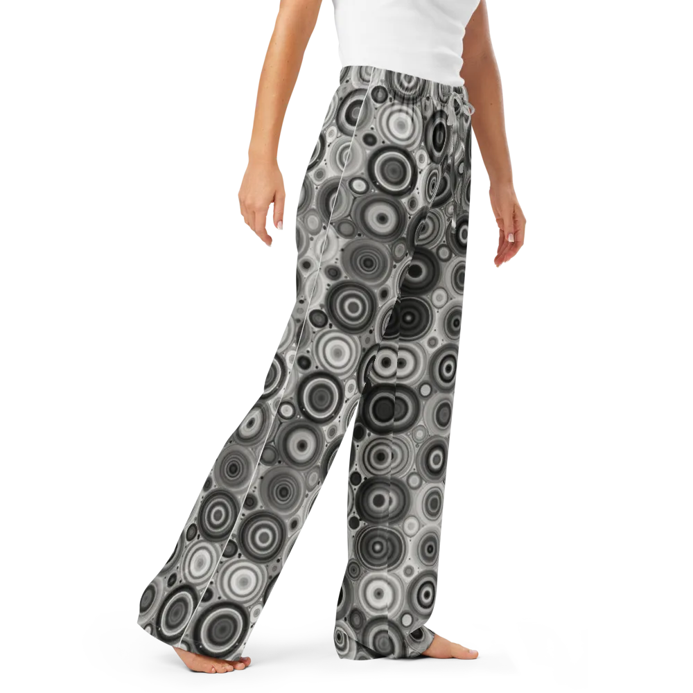 Monochrome Orbits on Women's Pajama Pants — Right Front