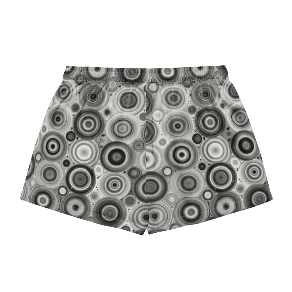 Monochrome Orbits on Women's Pajama Shorts — Back