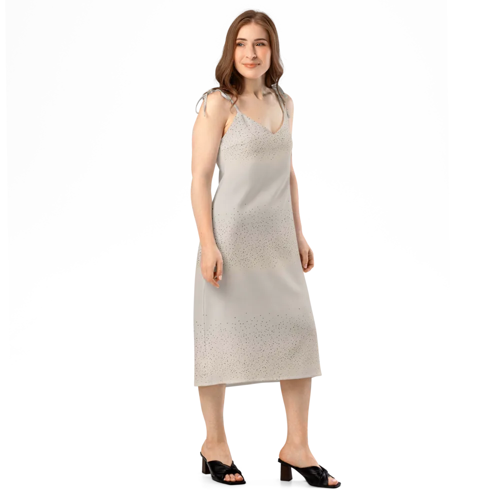 Flock At Dusk on Slip Dress — Right Front