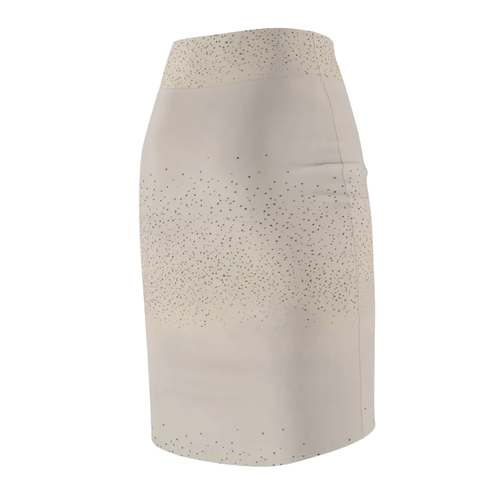 Flock At Dusk on Pencil Skirt — Back Side