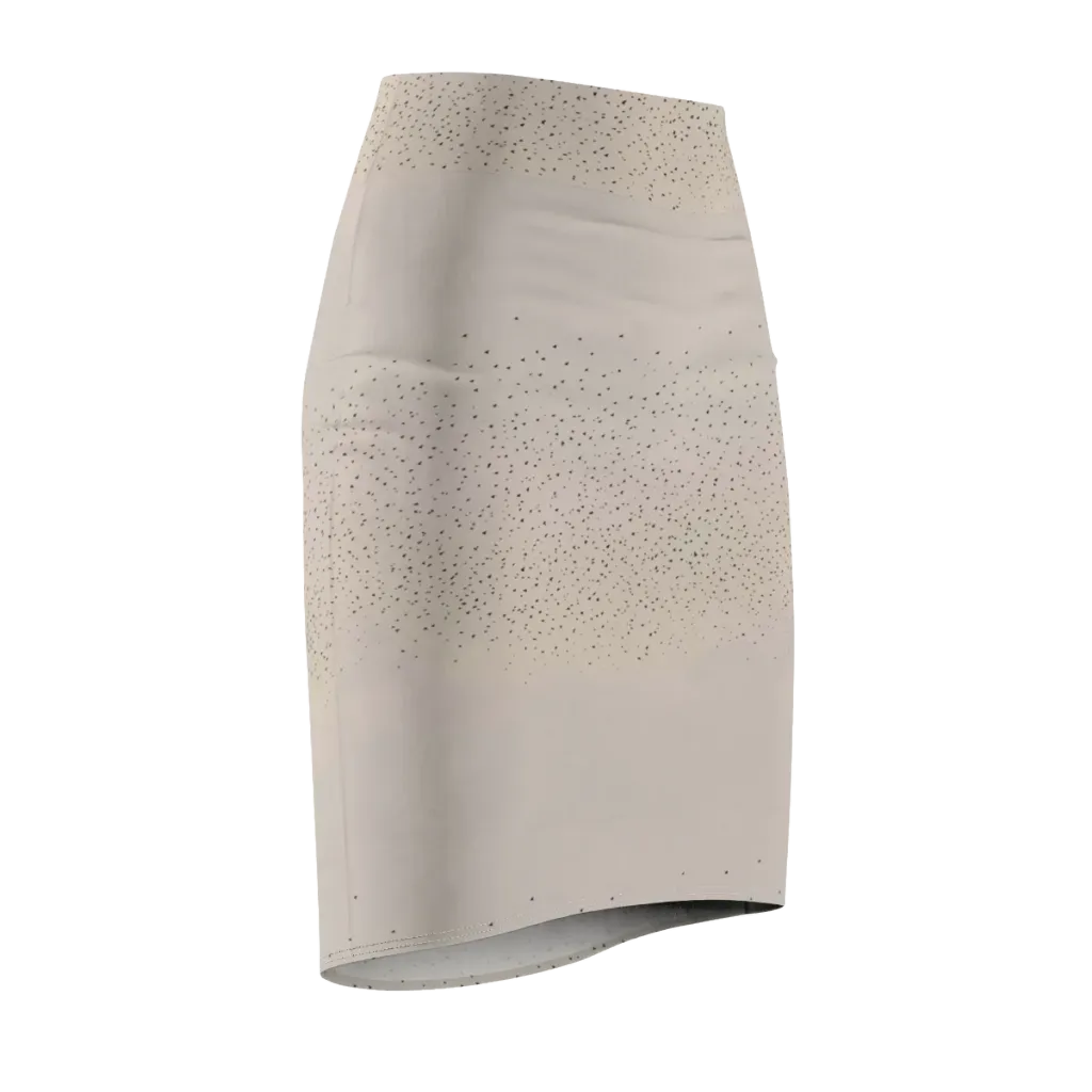 Flock At Dusk on Pencil Skirt — Front Side