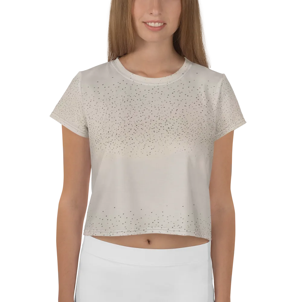 Flock At Dusk on Crop Tee — Front