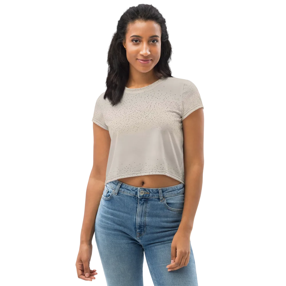 Flock At Dusk on Crop Tee — Front