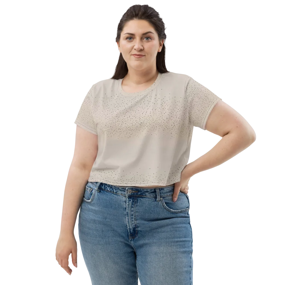 Flock At Dusk on Crop Tee — Front