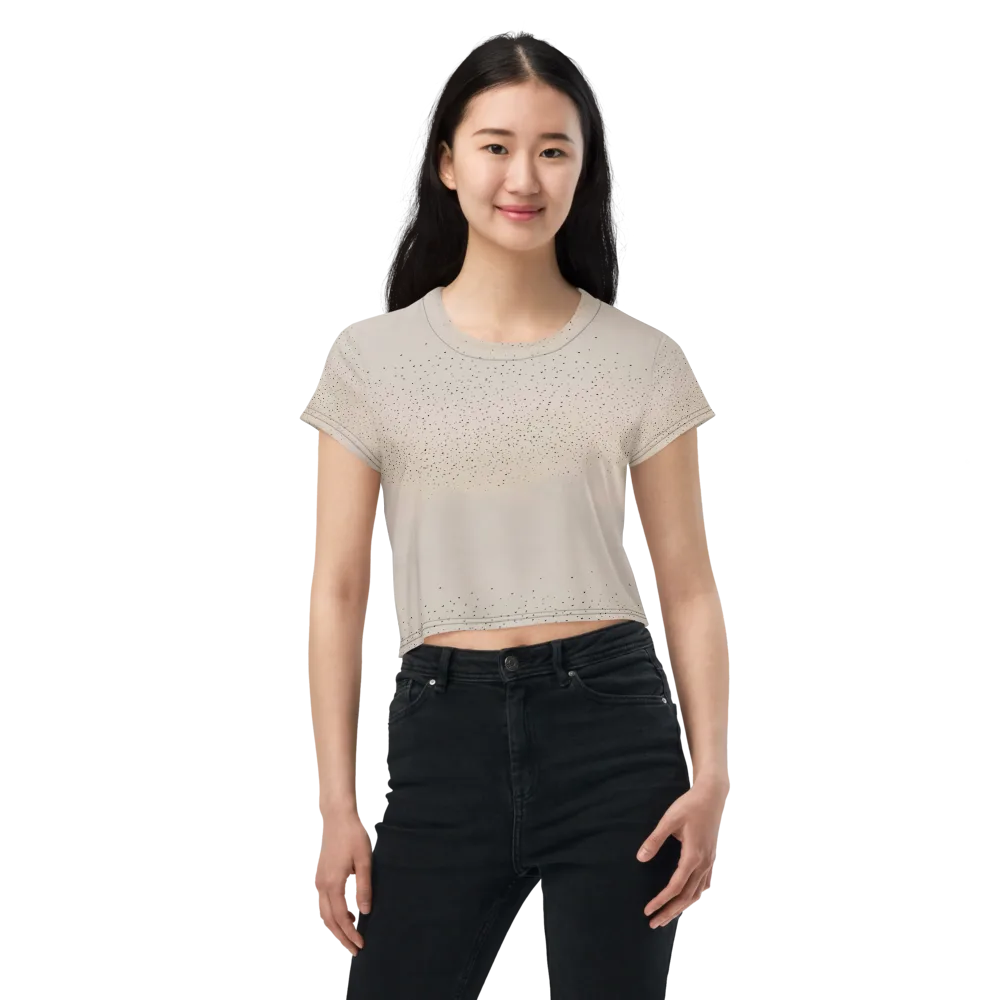 Flock At Dusk on Crop Tee — Front