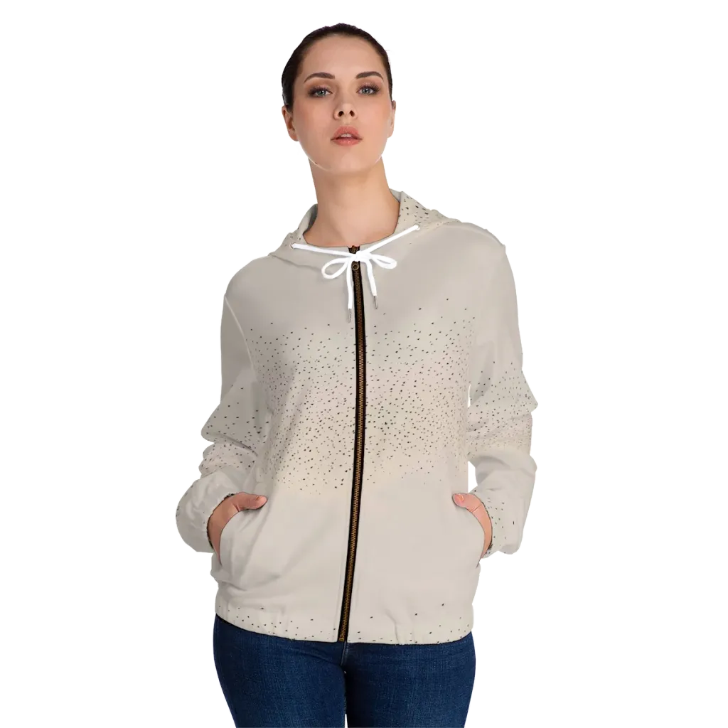Flock At Dusk on Women's Full-Zip Hoodie — Front On Person