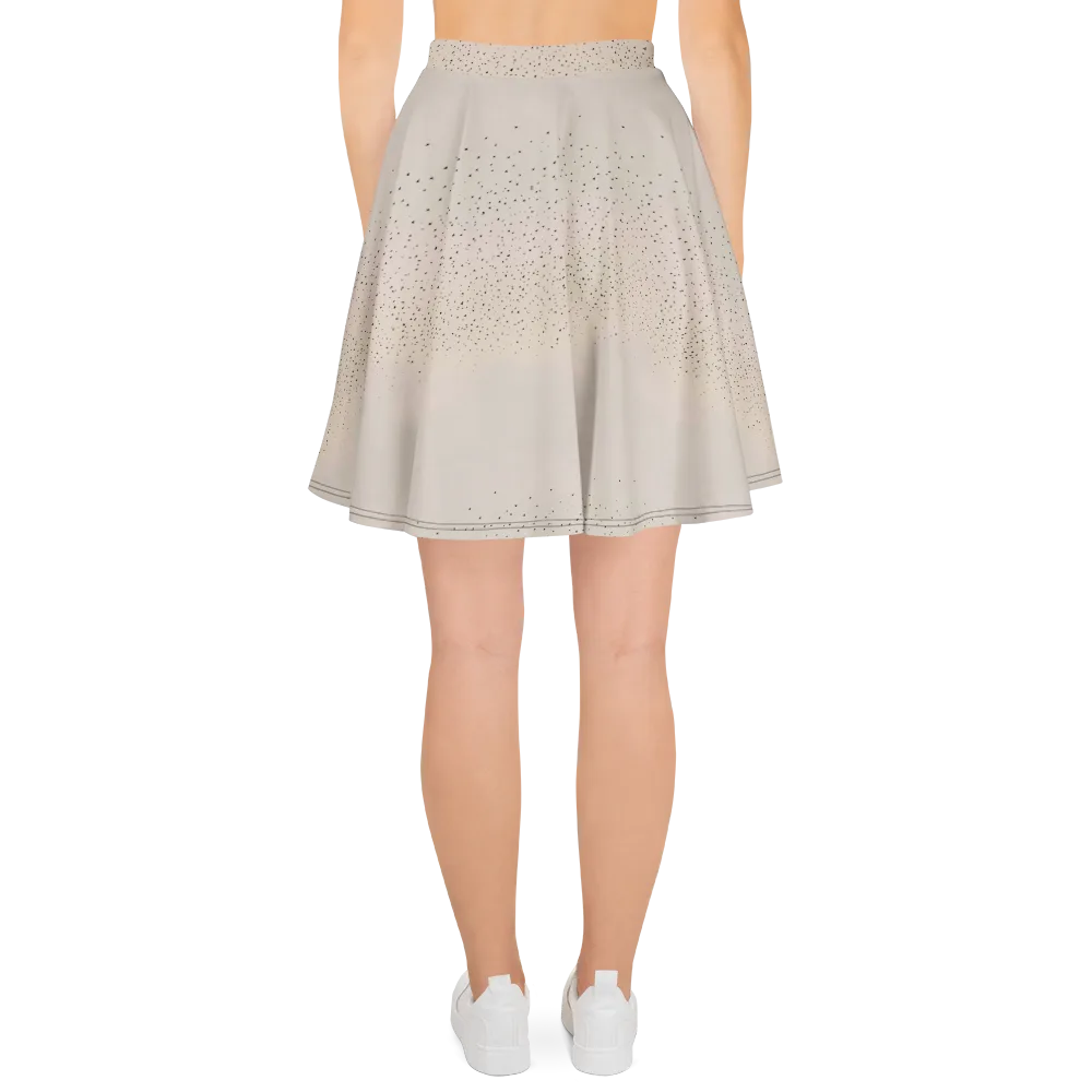 Flock At Dusk on Skater Skirt — Back