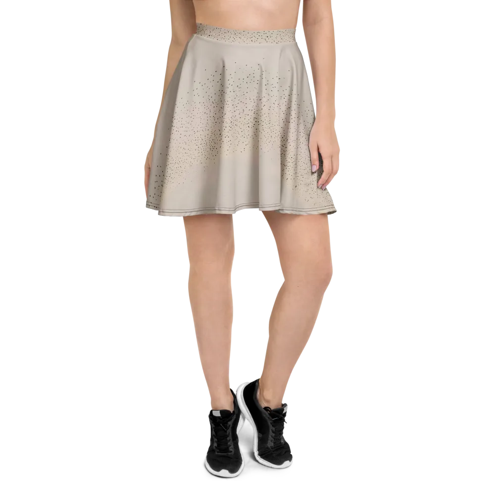 Flock At Dusk on Skater Skirt — Front