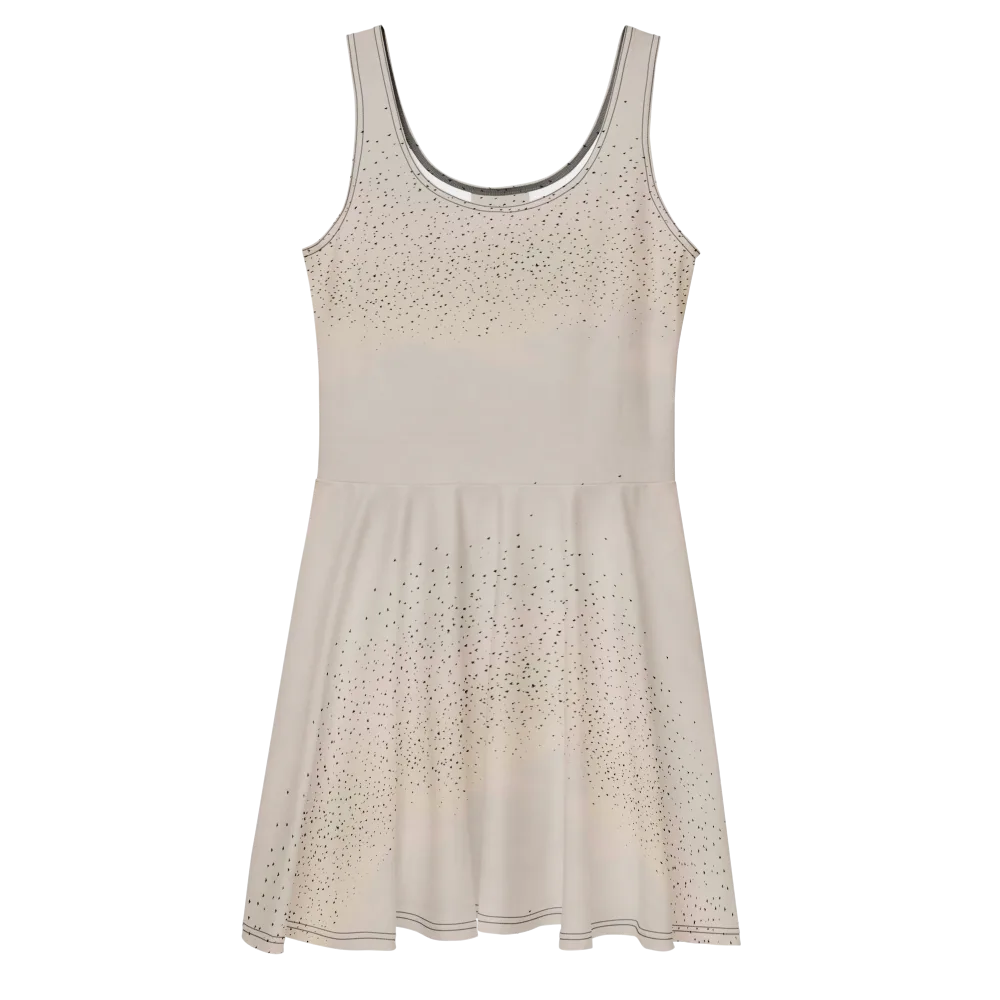 Flock At Dusk on Skater Dress — Front