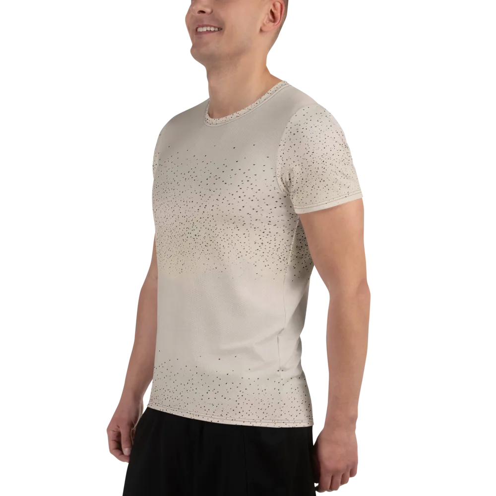 Flock At Dusk on Men's Athletic T-Shirt — Left