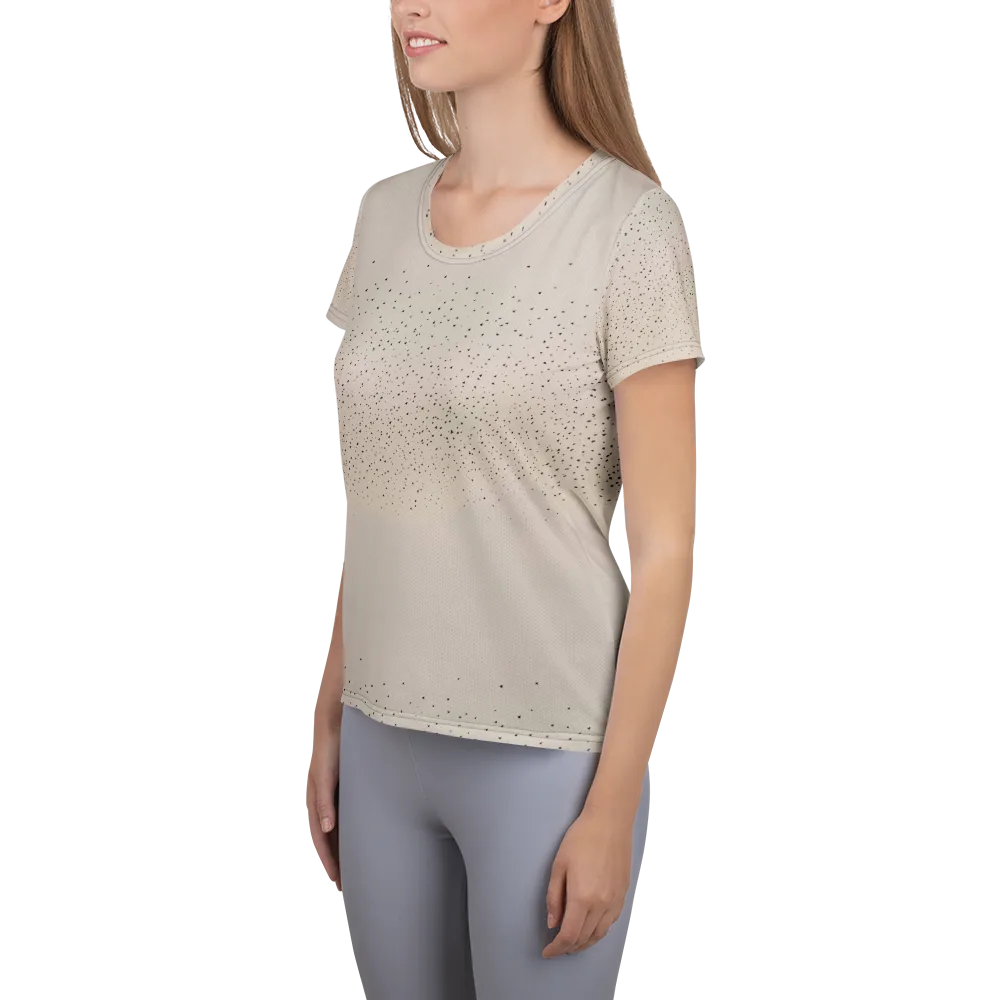 Flock At Dusk on Women's Athletic T-Shirt — Left