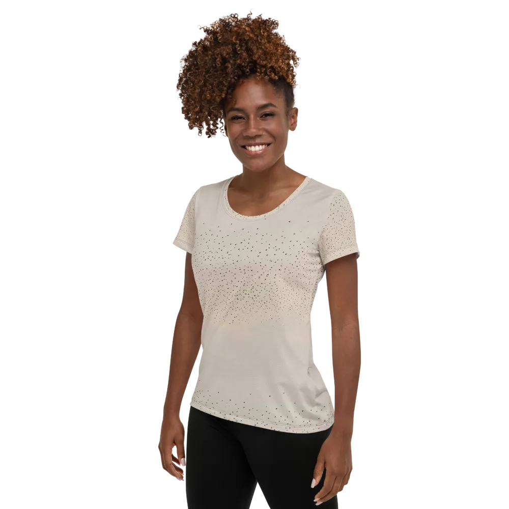 Flock At Dusk on Women's Athletic T-Shirt — Left