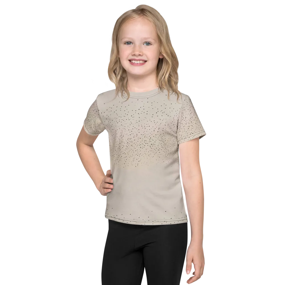 Flock At Dusk on Kids Crew Neck T-Shirt — Front