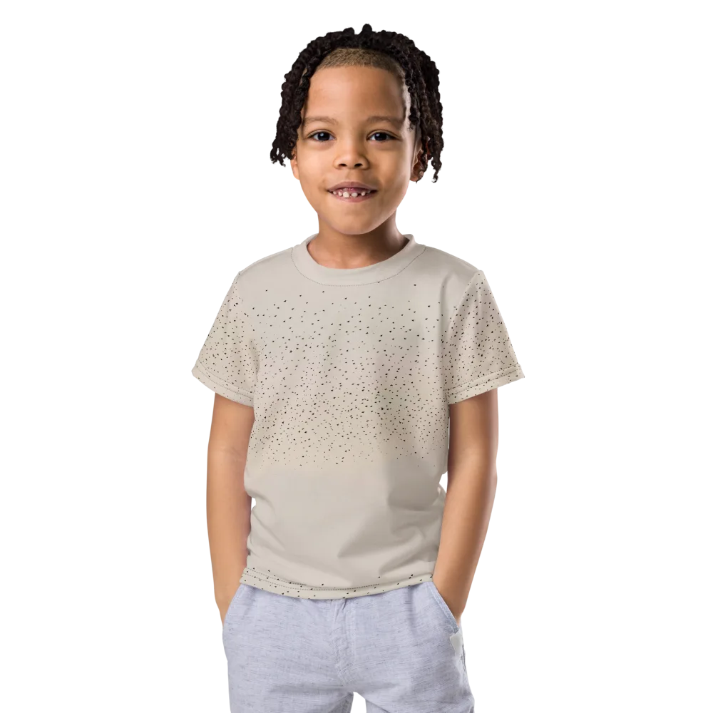 Flock At Dusk on Kids Crew Neck T-Shirt — Front