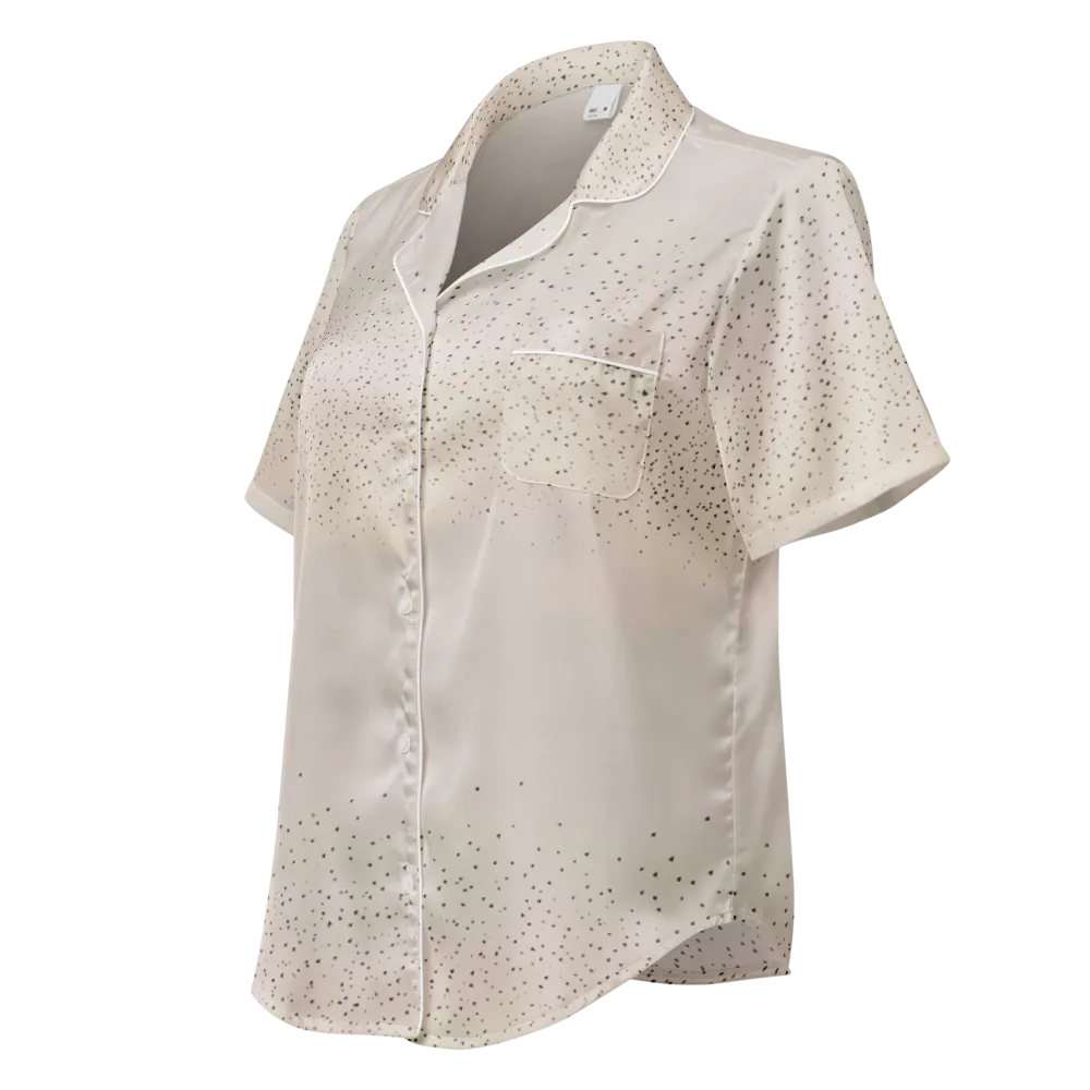 Flock At Dusk on Women's Short Sleeve Pajama Top — Left Front