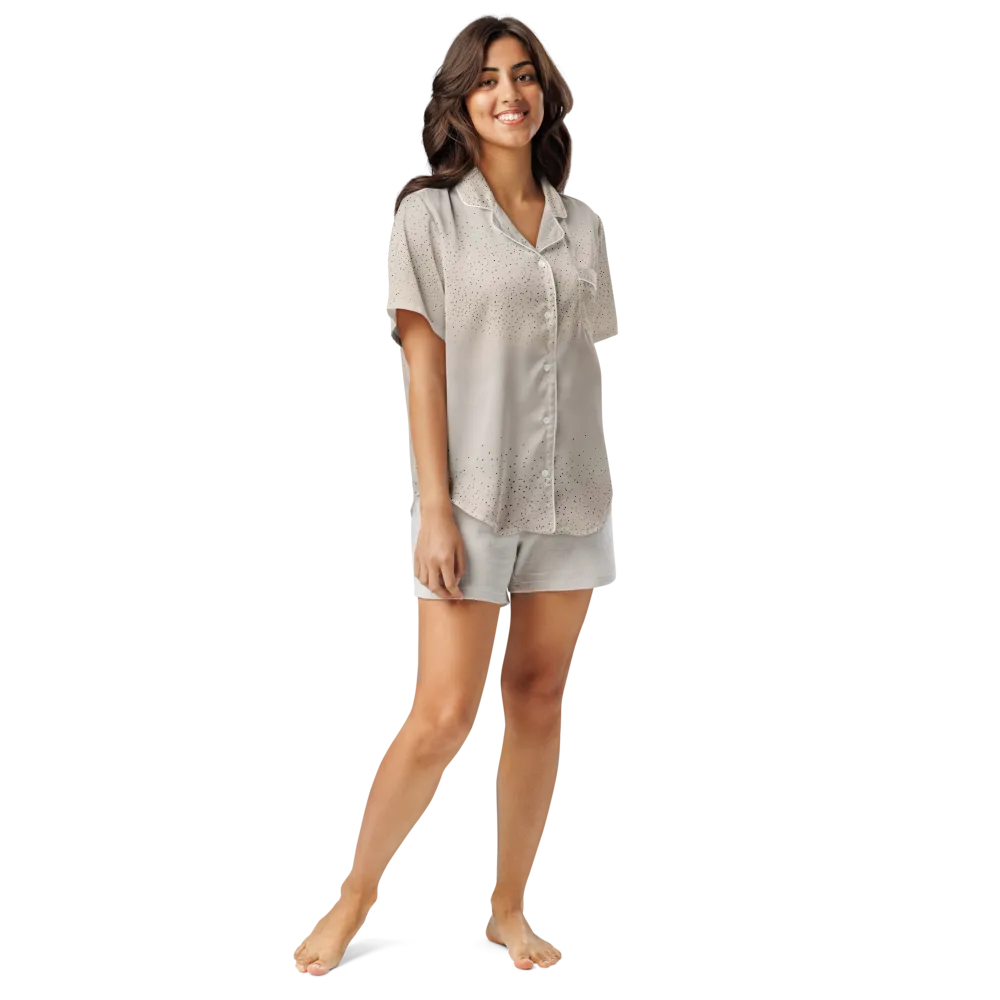 Flock At Dusk on Women's Short Sleeve Pajama Top — Front