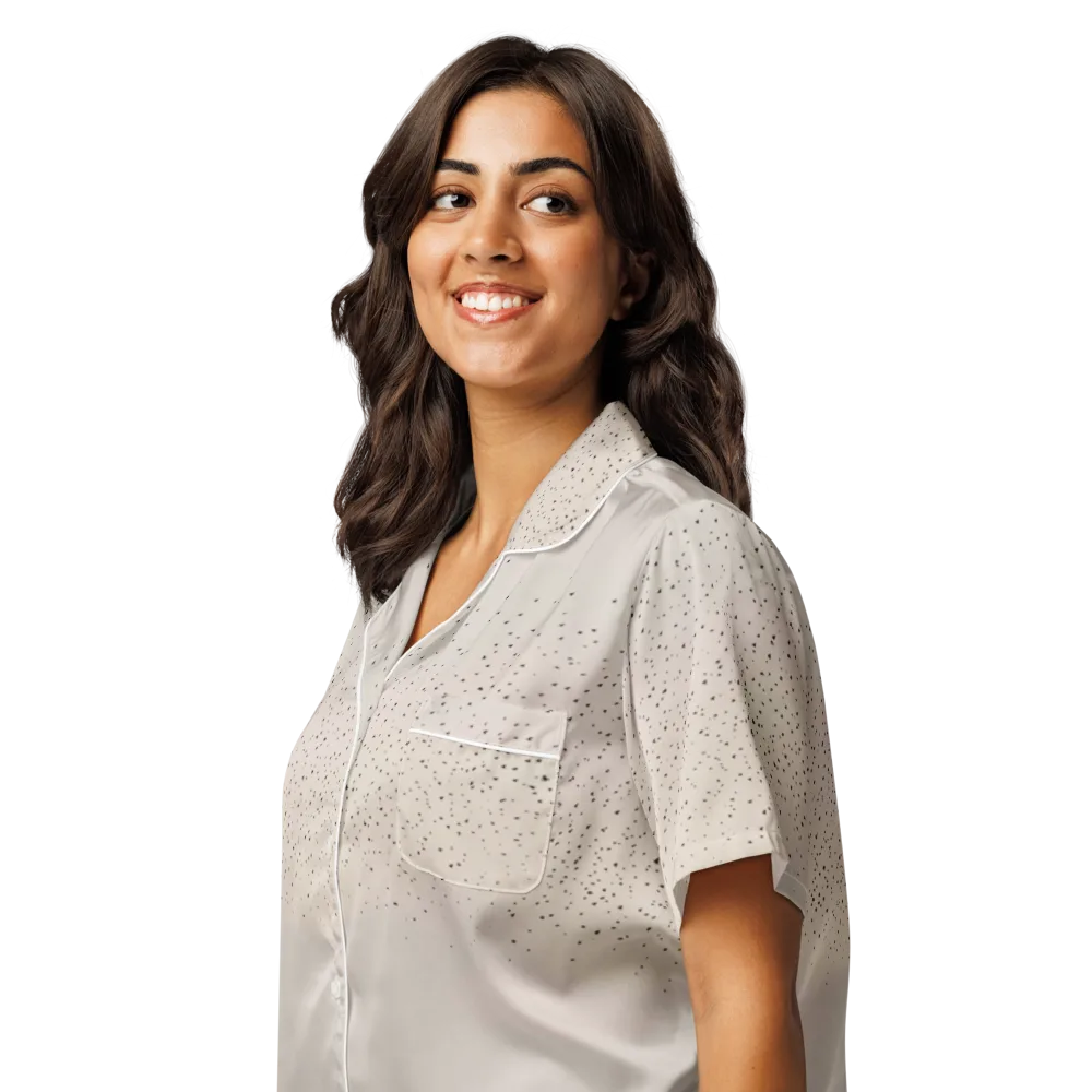 Flock At Dusk on Women's Short Sleeve Pajama Top — Left Front