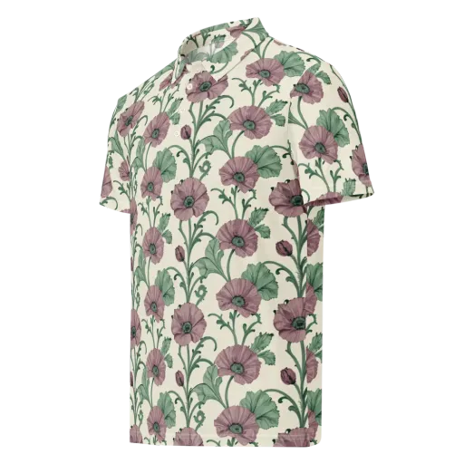 Mauve Poppy Reverie on a Men's Slim Fit Polo Shirt