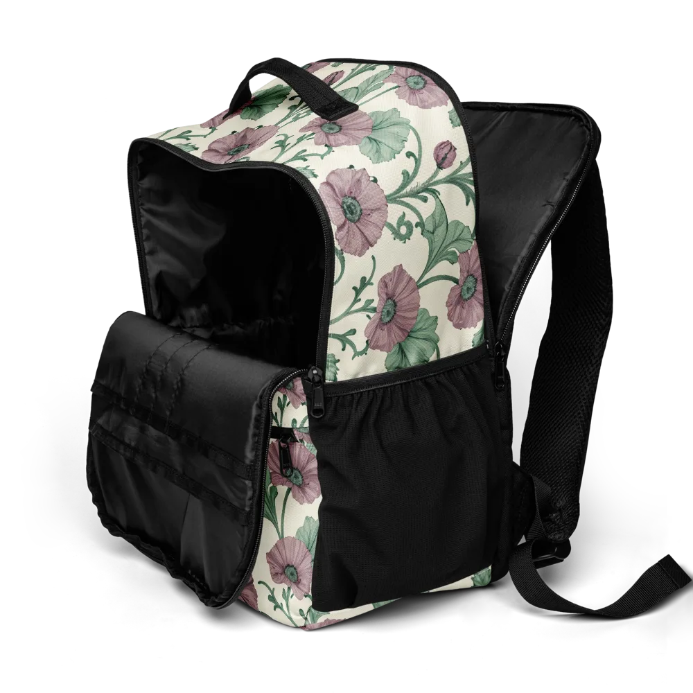 Mauve Poppy Reverie on Utility Backpack — Product details 2