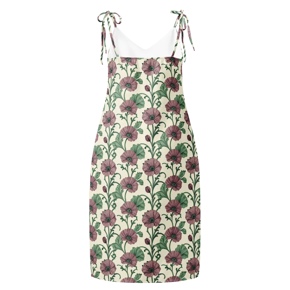 Mauve Poppy Reverie on Slip Dress — Back