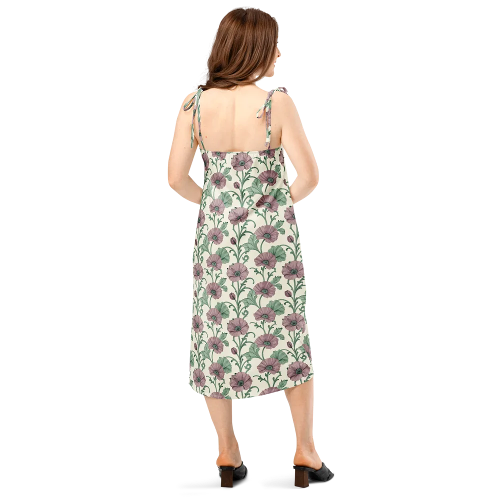 Mauve Poppy Reverie on Slip Dress — Back
