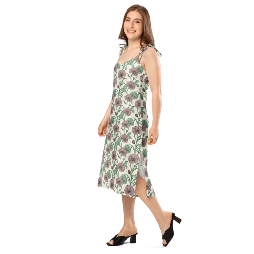 Mauve Poppy Reverie on a Slip Dress