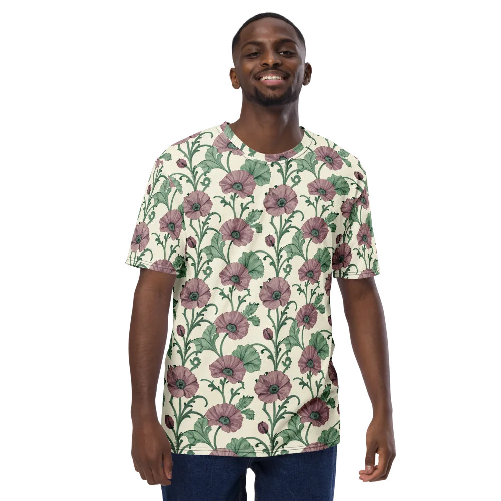 Mauve Poppy Reverie on Men's Crew Neck T-Shirt — Front