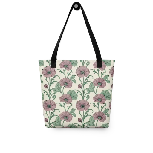 Mauve Poppy Reverie on a Tote Bag