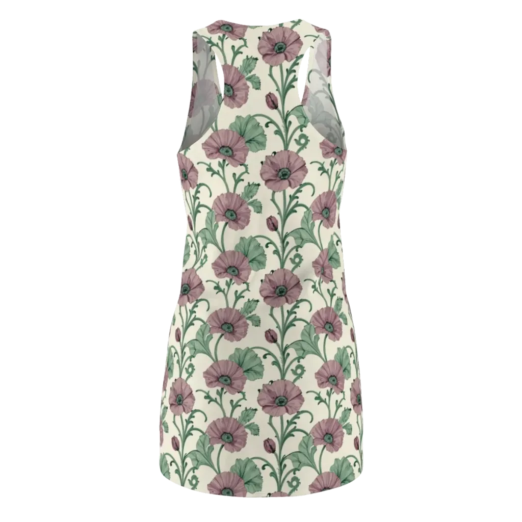 Mauve Poppy Reverie on Racerback Dress — Back