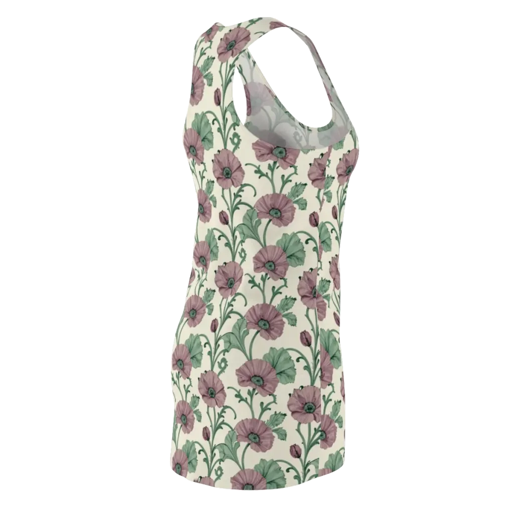 Mauve Poppy Reverie on Racerback Dress — Back Side