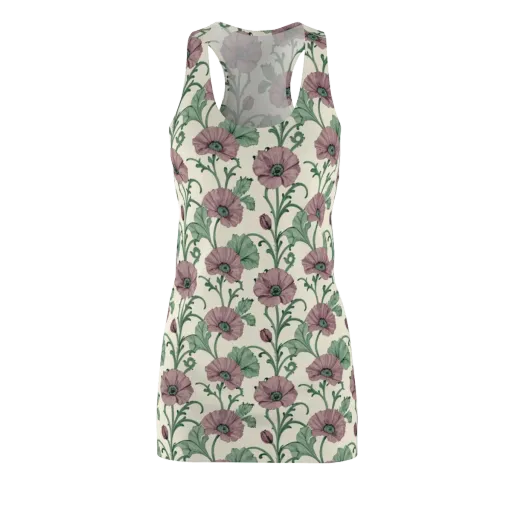 Mauve Poppy Reverie on a Racerback Dress