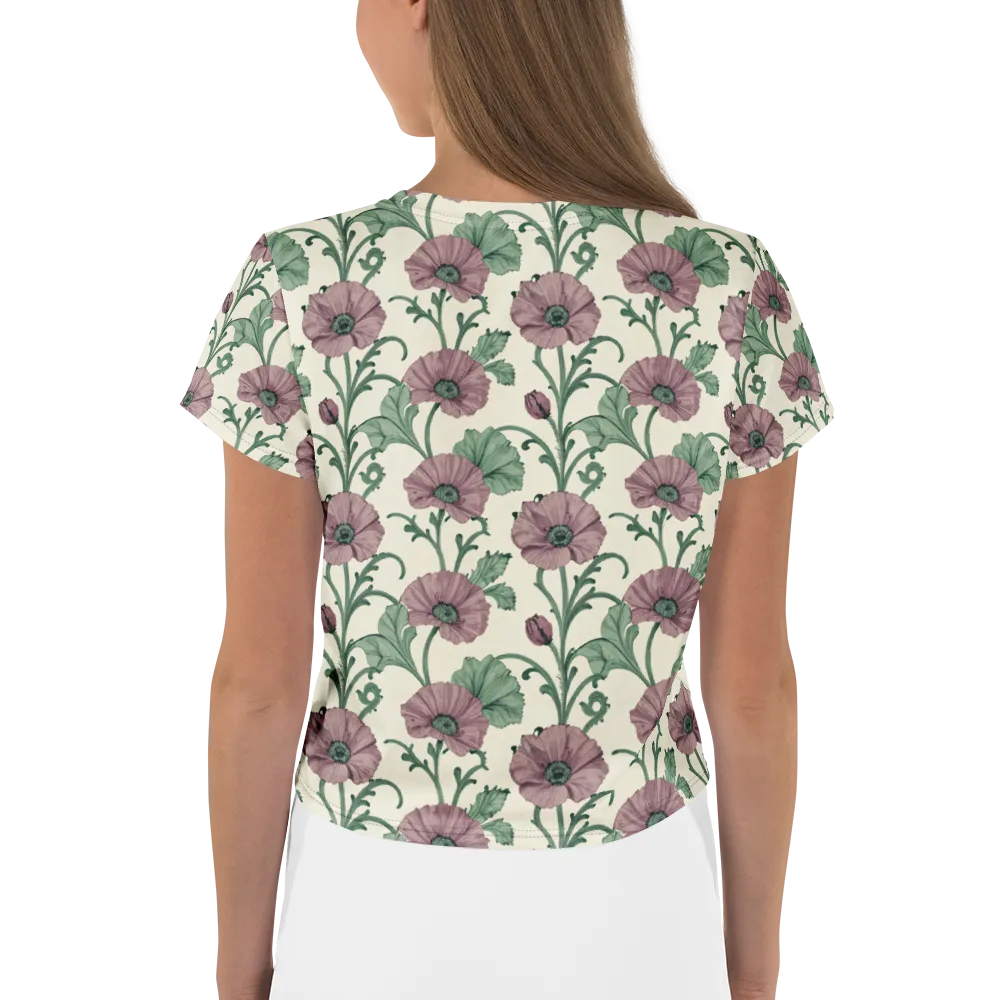 Mauve Poppy Reverie on Crop Tee — Back