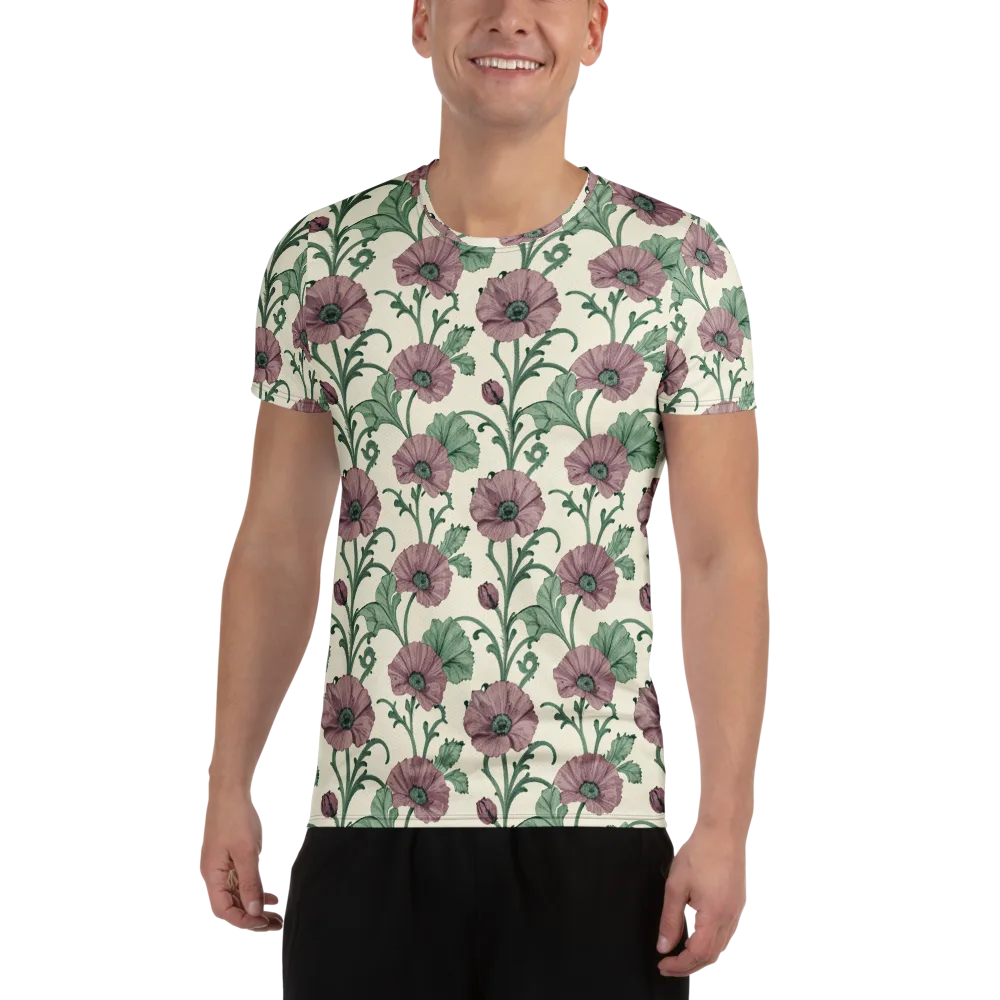 Mauve Poppy Reverie on Men's Athletic T-Shirt — Front