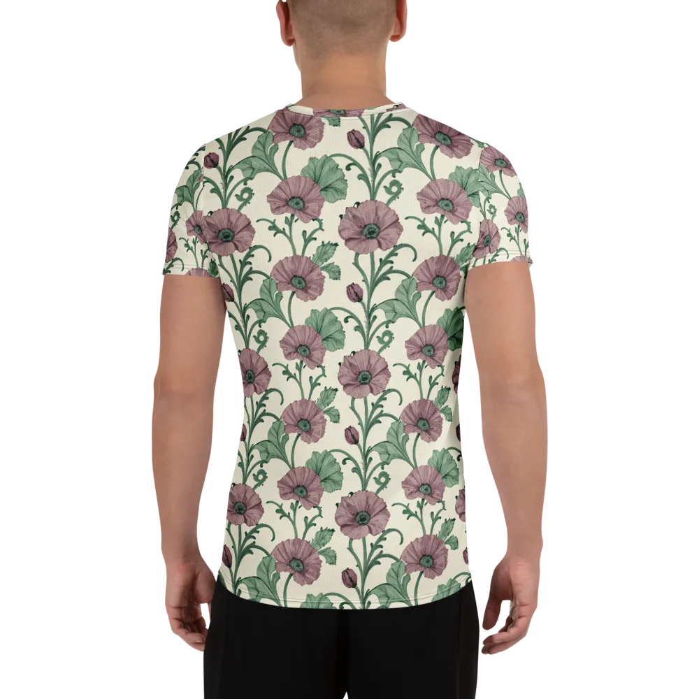 Mauve Poppy Reverie on Men's Athletic T-Shirt — Back